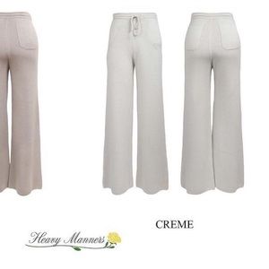 Heavy Manners Creme Little Miss Lounger Knit Pants Size Medium BNWT